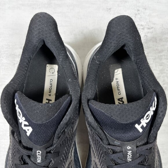 Hoka One One Clifton 9 Running Shoes - Men's Size 9 - Black - Picture 8 of 10